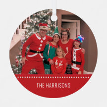 メリークリスマスフォトパーソナライズされたラウンドレッド