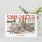 メリークリスマスフォトパーソナライズされた シーズンカード (スタンド正面)