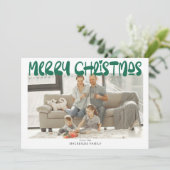 メリークリスマスフォトパーソナライズされた シーズンカード (スタンド正面)