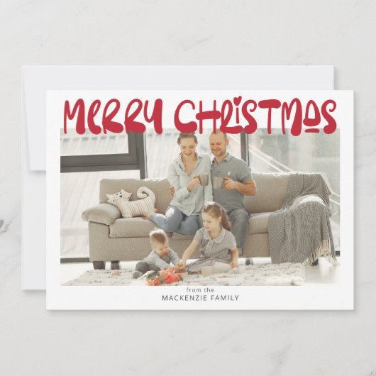 メリークリスマスフォトパーソナライズされた シーズンカード (正面)