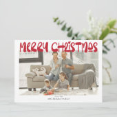 メリークリスマスフォトパーソナライズされた シーズンカード (スタンド正面)