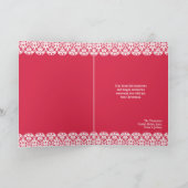 メリークリスマスフォトピンク折り畳みグリーティングカード シーズンカード (内部)