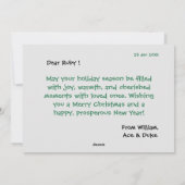 メリークリスマスフォトファミリーペットカーよくはしゃぐド シーズンカード (裏面)