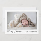 メリークリスマスフォトファミリーモダンシンプルホリデー シーズンカード (正面)