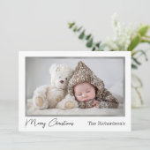 メリークリスマスフォトファミリーモダンシンプルホリデー シーズンカード (スタンド正面)