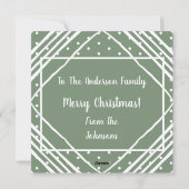 メリークリスマスフォトファミリー名Sage Green シーズンカード (裏面)