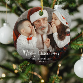 メリークリスマスフォトフェスティバルバウブル セラミックオーナメント