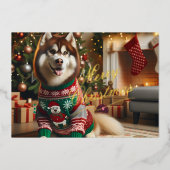 メリークリスマスフォトフォイルホリデーカード 箔シーズンカード (正面)