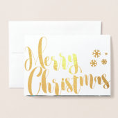 メリークリスマスフォトフレームデザイン 箔カード (封筒付き正面)
