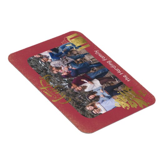 メリークリスマスフォトフレーム金ゴールドアクセント マグネット (右側)