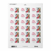 メリークリスマスフォトブライトモダン差出人住所 ラベル (フルシート)