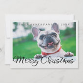 メリークリスマスフォトブラックと金ゴールドルックドットの追加 シーズンカード (正面)