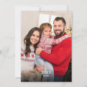 メリークリスマスフォトブラックレッド金ゴールド緑 シーズンカード (裏面)