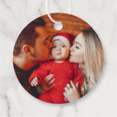 メリークリスマスフォトブラック&ホワイトの黒板 フェイバータグ (裏面)