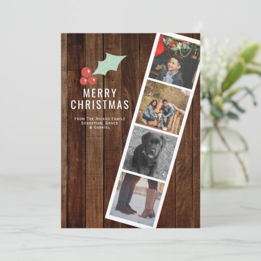 メリークリスマスフォトブースホリーとウッド シーズンカード (スタンド正面)