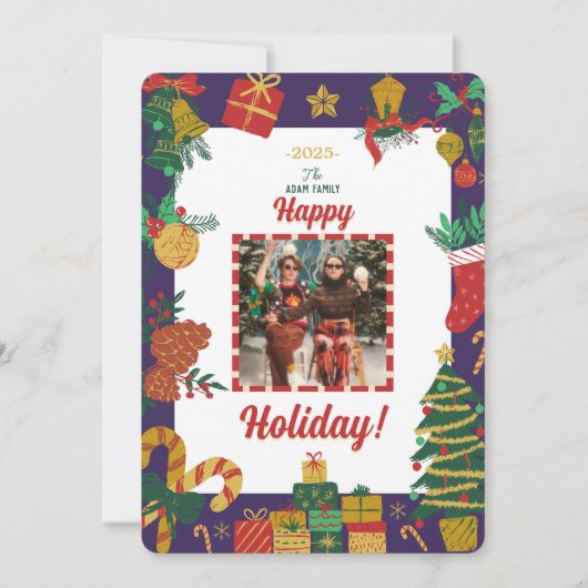 メリークリスマスフォトホリデーカード シーズンカード (正面)