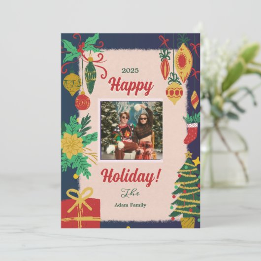 メリークリスマスフォトホリデーカード シーズンカード (スタンド正面)