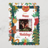 メリークリスマスフォトホリデーカード シーズンカード (正面/裏面)