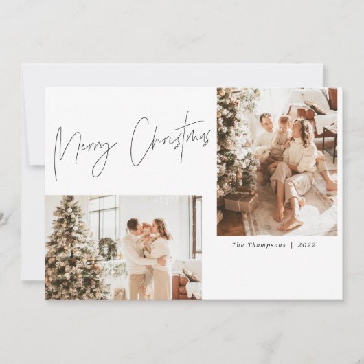 メリークリスマスフォトホリデーカードBoho モダン 招待状 (正面)