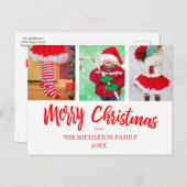 メリークリスマスフォトホリデーグリーティングポストカード シーズンポストカード (正面/裏面)