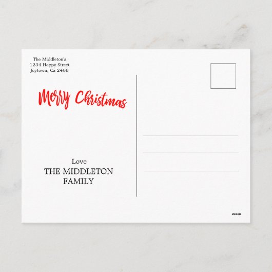 メリークリスマスフォトホリデーグリーティングポストカード シーズンポストカード (裏面)