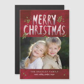 メリークリスマスフォトホリデーシン磁気カード (正面/裏面)