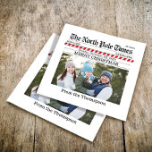 メリークリスマスフォトホリデーパーティーお洒落ニュース スタンダードカクテルナプキン