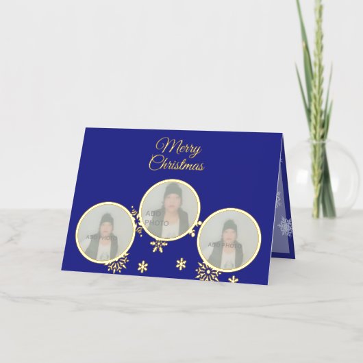 メリークリスマスフォトホリデーフォイルカード 箔シーズンカード (正面)