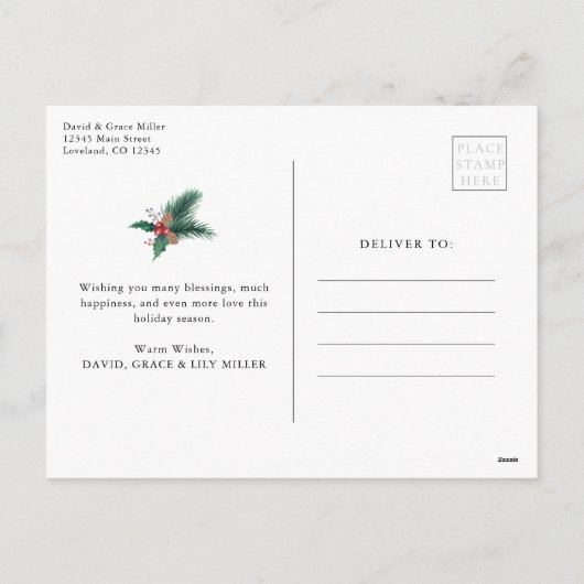 メリークリスマスフォトホリデーポストカード シーズンポストカード (裏面)