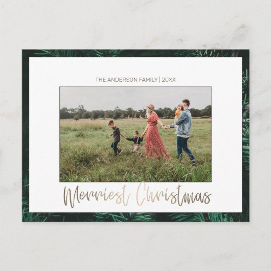 メリークリスマスフォトホリデーポストカード ポストカード (正面)