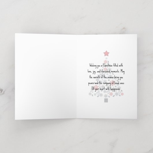 メリークリスマスフォトホリデー実在金ゴールド 箔グリーティングカード (内側レイダウン)