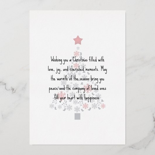 メリークリスマスフォトホリデー実在金ゴールド 箔シーズンカード (裏面)