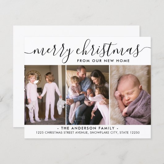 メリークリスマスフォトホリデー引越しのお知らせ (正面/裏面)