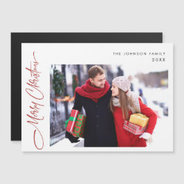 メリークリスマスフォトホリデー磁気カード