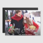 メリークリスマスフォトホリデー磁気カード (正面/裏面)