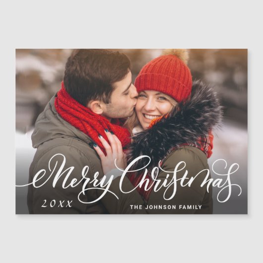 メリークリスマスフォトホリデー磁気カード (正面)