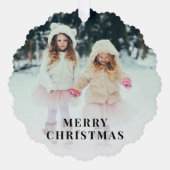 メリークリスマスフォトホリデー オーナメントカード (正面)