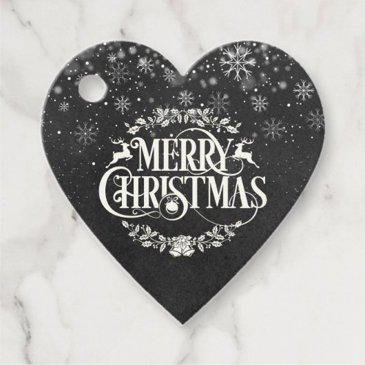 メリークリスマスフォトボホシャルボードスノーフレーク フェイバータグ (正面)