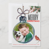 メリークリスマスフォトボーブルユニークヴィンテージスタイル シーズンカード (正面)