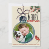 メリークリスマスフォトボーブルユニークヴィンテージスタイル シーズンカード (正面)