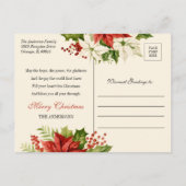 メリークリスマスフォトポインセチア ポストカード (裏面)