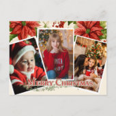 メリークリスマスフォトポインセチア ポストカード (正面)