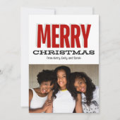 メリークリスマスフォトモダンカード 招待状 (正面)