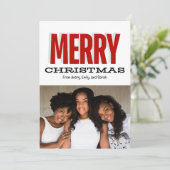 メリークリスマスフォトモダンカード 招待状 (スタンド正面)