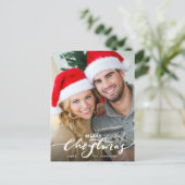 メリークリスマスフォトモダングリーティングホリデー ポストカード (スタンド正面)