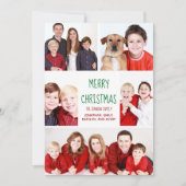 メリークリスマスフォトモダンコラージグリーンカード (正面)