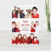 メリークリスマスフォトモダンコラージュ赤を折り畳み シーズンカード (正面)