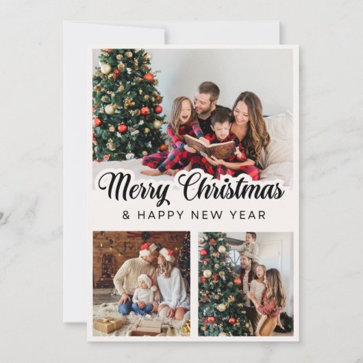 メリークリスマスフォトモダンコラージュ シーズンカード (正面)