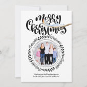 メリークリスマスフォトモダンフェスティバルロビンクリスマス 招待状 (正面)