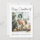 メリークリスマスフォトモダンホリデーカーミニマルド シーズンカード (正面)